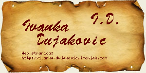 Ivanka Dujaković vizit kartica